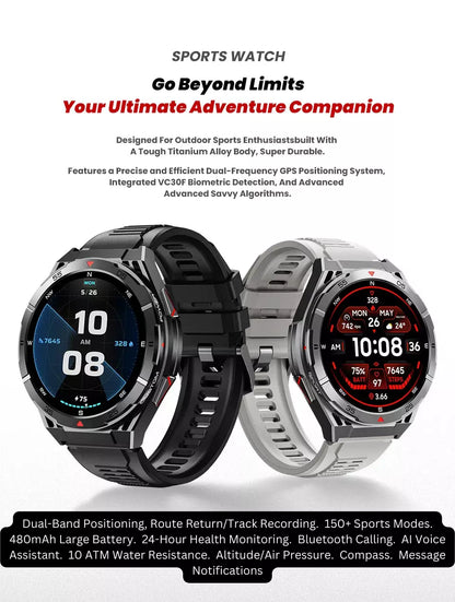 Swimming Smart Watch, 10ATM IP69 Waterproof, Built-in GPS, Military-Grade, AMOLED Display, AI Voice