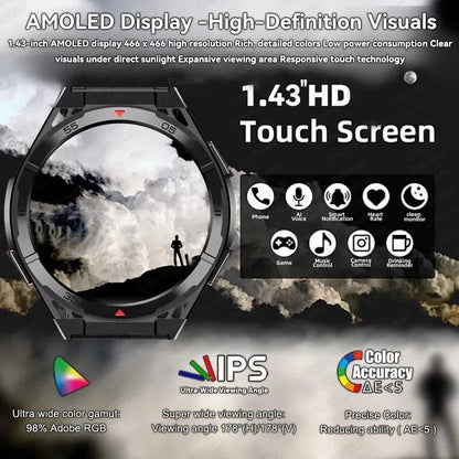 Swimming Smart Watch, 10ATM IP69 Waterproof, Built-in GPS, Military-Grade, AMOLED Display, AI Voice